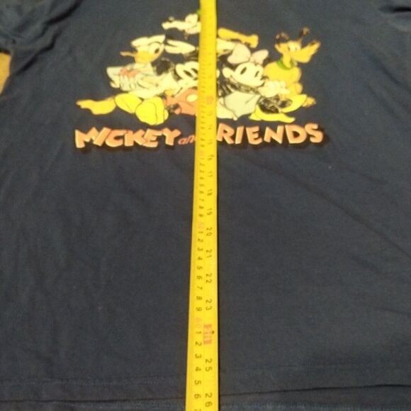 LADY'S DISNEY MICKY & FRIENDS Large PRINT CREW NECK BLUE T-SHIRT Lg L - Picture 5 of 9